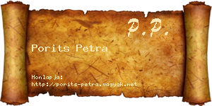 Porits Petra névjegykártya